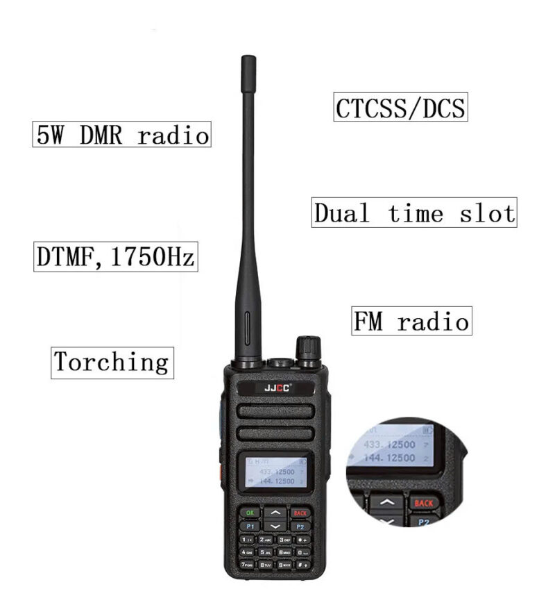 Bộ đàm hai chiều cầm tay giá rẻ nhất JJCC, khoảng cách 10km, DMR, băng tần kép