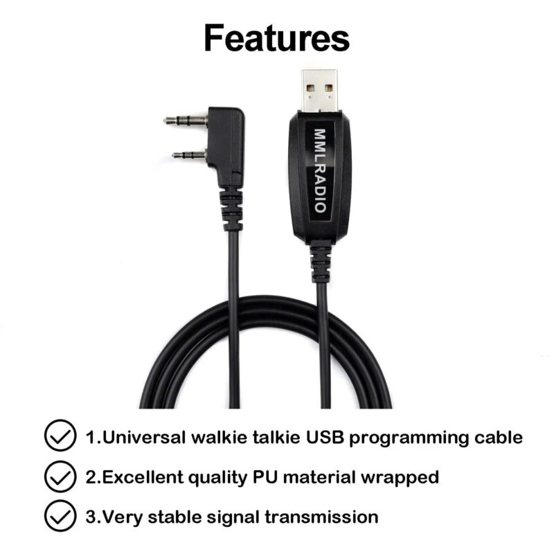 Cáp cài đặt USB cho máy tính JJCC kèm theo CD driver và phần mềm Baofeng cho bộ đàm hai chiều