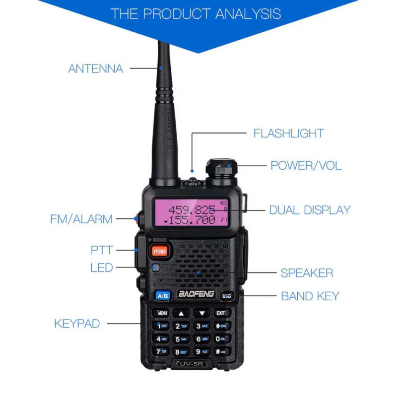 Máy bộ đàm Baofeng UV-5R tầm xa, sóng HF, DMR, FM, bộ đàm hai chiều Baofeng tầm xa